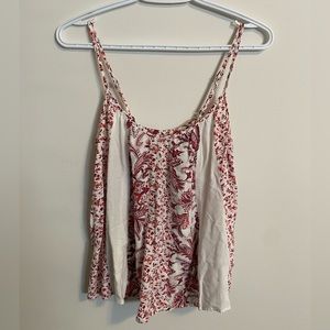 Red and white patterned tank top
